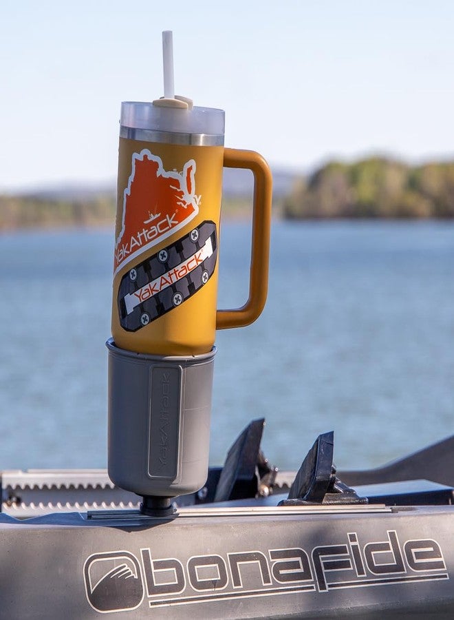 YakAttack MultiMount Cup Holder - Battleship Grey | Track Mount Drink Holder for Kayaks & Boats | Compatible with GearTrac & MightyMount | Secure & Versatile | Made in The USA - Image 4